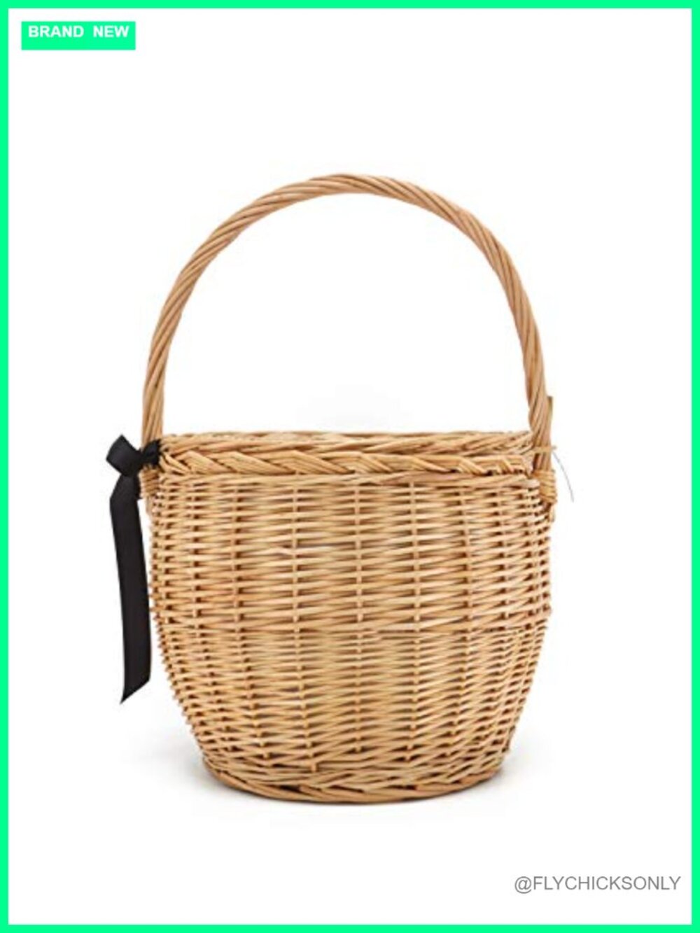 Wicker Basket Bag Handmade Straw Rattan Bamboo With Lid Handbag